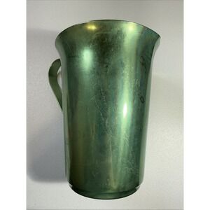 Vintage COLOR CRAFT Retro Mid Century Light Green Aluminum Pitcher Ice Catcher